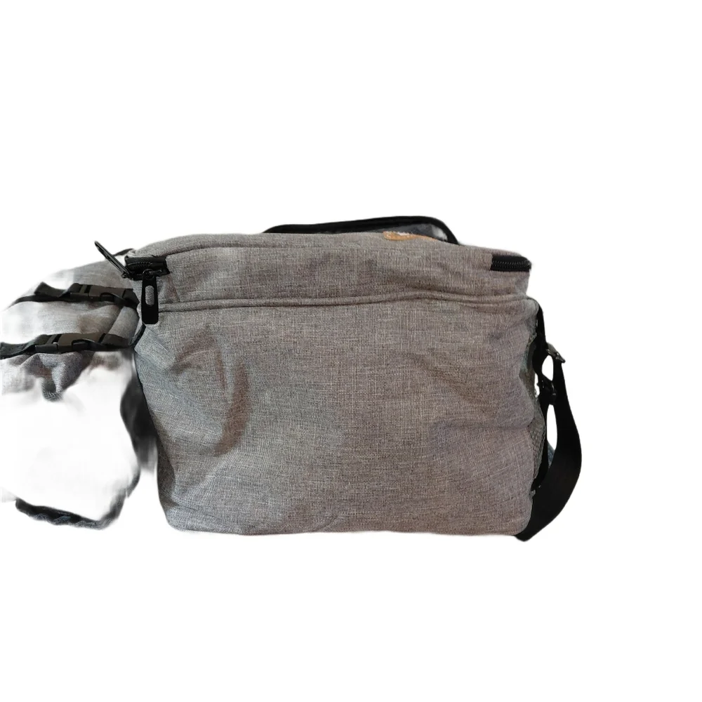 Gray and Black Pet Carrier Dog Park Picnic Travel Bag